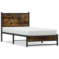 Bedframe zonder matras metaal gerookt eikenkleurig 75x190 cm