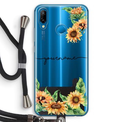 Zonnebloemen: Huawei P20 Lite Transparant Hoesje met koord