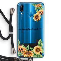 Zonnebloemen: Huawei P20 Lite Transparant Hoesje met koord