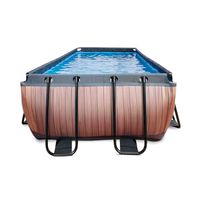 EXIT Wood zwembad - 400 x 200 x 122 cm - met zandfilterpomp en trap - thumbnail