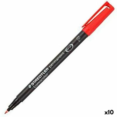 Permanente markeerstift Staedtler Lumocolor 318-2 F Rood (10 Stuks)