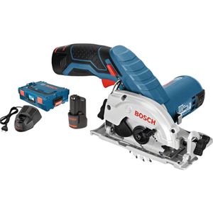 Bosch Blauw GKS12V-26 Accu cirkelzaagmachine 06016A1005 Geleverd met 2x 3,0 Ah, Lader AL 1130 CV in L-Boxx
