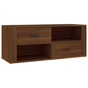 The Living Store Klassieke Tv-kast - 100x35x40 cm - Bruineiken