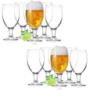 Bierglazen - 12x - op voet - 500 ml - glas - speciaal bier