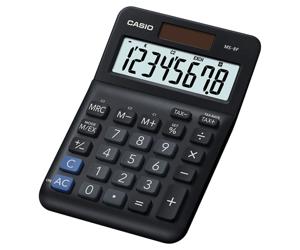 Casio MS-8F Bureaurekenmachine Zwart Aantal displayposities: 8 werkt op batterijen, werkt op zonne-energie (b x h x d) 101 x 148.5 x 27.6 mm