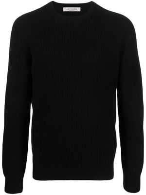 Fileria pull en maille nervurée à col rond - Noir