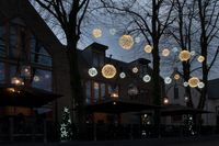 Kerstbal verlichting 20cm met koel witte LED lampjes 6500K en twinkel 6500K 571-061