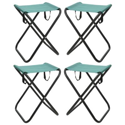 Redcliffs Outdoor Camping/outdoor krukje - 4x - Inklapbaar - groen - metaal/polyester - 30 x 60 cm