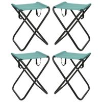 Redcliffs Outdoor Camping/outdoor krukje - 4x - Inklapbaar - groen - metaal/polyester - 30 x 60 cm