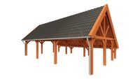 Kapschuur de Hofstee XXL 1145x720 cm- Kapschuurdak- Onbehandeld lariks Douglas hout- Trendhout