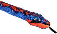 Pluche blauw/oranje slangen knuffel 137 cm speelgoed   -