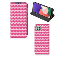 Samsung Galaxy A22 5G Hoesje met Magneet Waves Pink - thumbnail