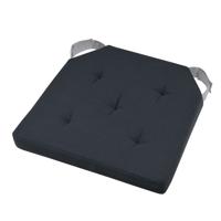 Stof Textile stoelkussen DUO - antraciet - 38 x 38 x 4 cm - klittenband sluiting