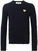 Comme Des Garçons Play pull à coeur brodé - Bleu