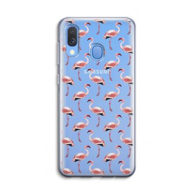 Flamingoprint groen: Samsung Galaxy A40 Transparant Hoesje