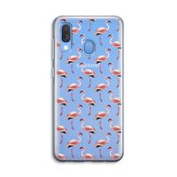 Flamingoprint groen: Samsung Galaxy A40 Transparant Hoesje