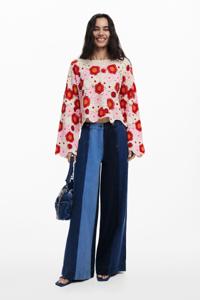 Multicolor gehaakte top - WHITE - S