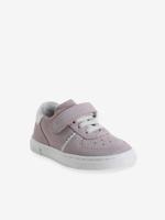 Baby leren sandalen met veters en klittenband fuchsia