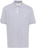 Brunello Cucinelli polo en coton piqué à logo imprimé - Gris