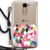 Gekleurde driehoekjes: LG K10 (2016) Transparant Hoesje met koord