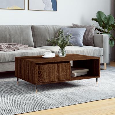 Salontafel 90x60x35 cm bewerkt hout bruin eikenkleur