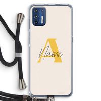 Amber Script: Motorola Moto G9 Plus Transparant Hoesje met koord