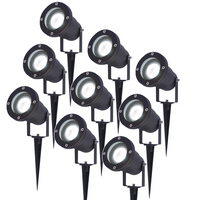 Set van 9 LED Prikspots - 6000K Daglicht wit - Kantelbaar - IP44 Vochtbestendig - Aluminium - Tuinspot - Geschikt voor in de tuin - Zwart - 3 jaar gar - thumbnail