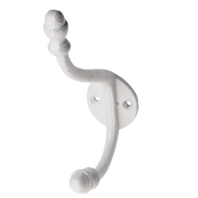 Kapstokhaken - wit - retro - aluminium - 15 x 3,5 cm - jashaken - kapstokhaakjes