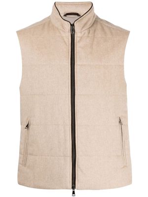 N.Peal gilet The Mall à design matelassée - Marron