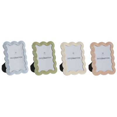 Fotolijsten Home ESPRIT Blauw Wit Groen Roze Kristal ABS Scandinavisch (4 Stuks)