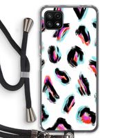 Cheetah color: Samsung Galaxy A22 5G Transparant Hoesje met koord