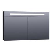 Brauer Promise Spiegelkast - 120 cm - met Directe Verlichting - 2 Enkelzijdige Spiegeldeuren - Mat Zwart