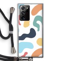 Memphis Shapes Blue: Samsung Galaxy Note 20 Ultra / Note 20 Ultra 5G Transparant Hoesje met koord