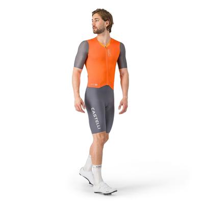 Castelli saturday morning skinsuit brilliant orange/vivd orange/s heren