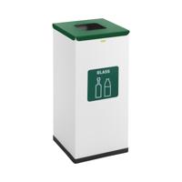 Afvalbak - 60 L - wit - glazen label Afvalbak - 60 L - wit - glazen label