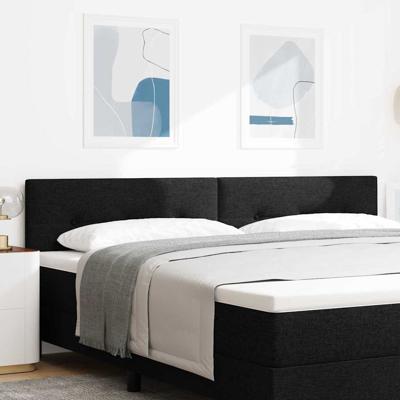 LED Hoofdbord Knop Tufted Zwart 100 cm Stof