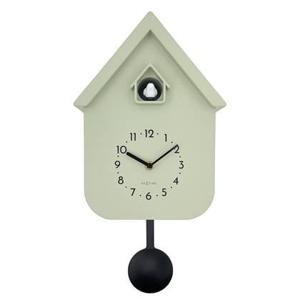 NeXtime - Wandklok 21,5x41,5x8,5 cm - Pendule - Olijfgroen - Plastic -