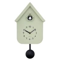 NeXtime - Wandklok 21,5x41,5x8,5 cm - Pendule - Olijfgroen - Plastic -
