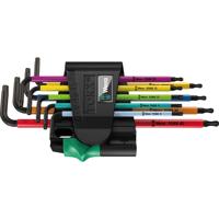 Wera 967 SPKL/9 Multicolour Binnen-Torx, Torx BO Haakse schroevendraaierset T 8, T 9, T 10, T 15, T 20, T 25, T 27, T 30, T 40 9-delig
