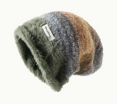 Gebreide Muts Groen Blauw Geel - Winter - Spiritueelboek.nl