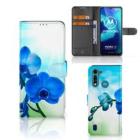 Motorola G8 Power Lite Hoesje Orchidee Blauw - Cadeau voor je Moeder