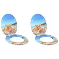 Zachte sluit toiletbril 2 pcs Zee Schelp 44 x 38 cm MDF-plaat