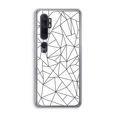 Geometrische lijnen zwart: Xiaomi Mi Note 10 Transparant Hoesje