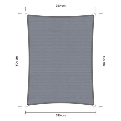 Sunfighter Waterproof Rechthoek grijs 3,5x5m.