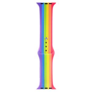 Bandje geschikt voor Apple Watch 42/44MM - Maat S - Horlogebandje - Polsband - Siliconen - Regenboog