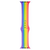 Bandje geschikt voor Apple Watch 42/44MM - Maat S - Horlogebandje - Polsband - Siliconen - Regenboog - thumbnail