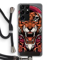 Tiger and Rattlesnakes: Samsung Galaxy S21 Ultra Transparant Hoesje met koord