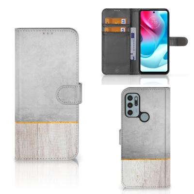Motorola Moto G60s | Book Style Case | Wood Concrete