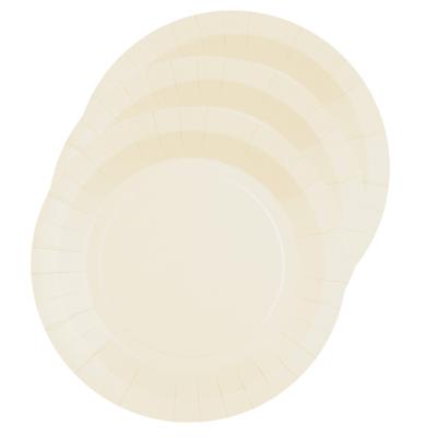 Bordjes karton - 10x - rond - creme wit - 22 cm - feestbordjes