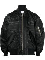 sacai veste bomber à logo imprimé - Noir